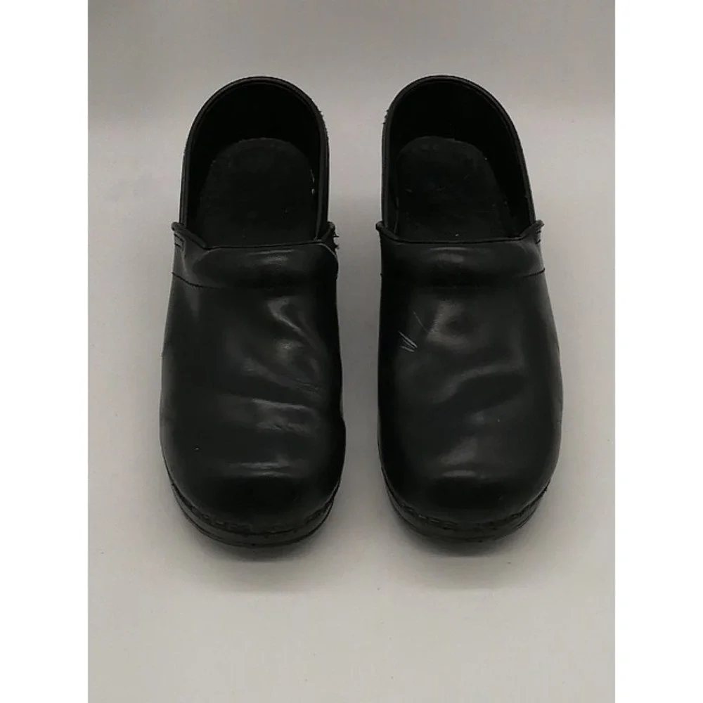 Dansko Loafers Womens Black EUR 39 Leather Clog Shoes Walking Comfort